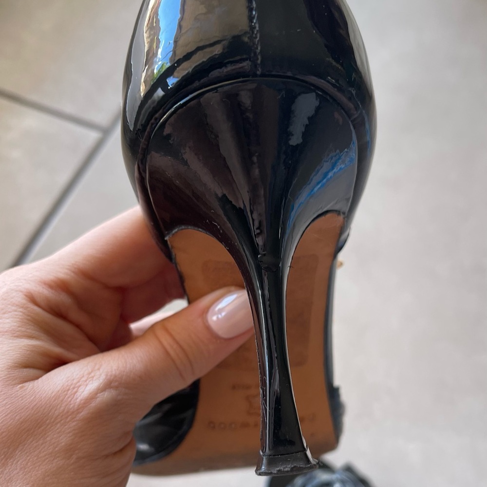 Brian Atwood Patent Peeptoe made jn Italy 39.5 8.5 - Picture 3 of 12